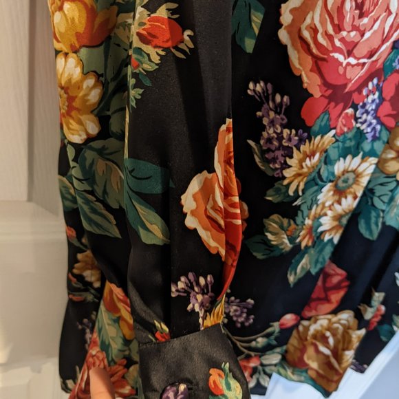 Vintage Don Caster 100% Silk Floral Blouse - Picture 5 of 6